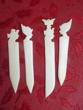 4 alte Brieföffner aus Bein