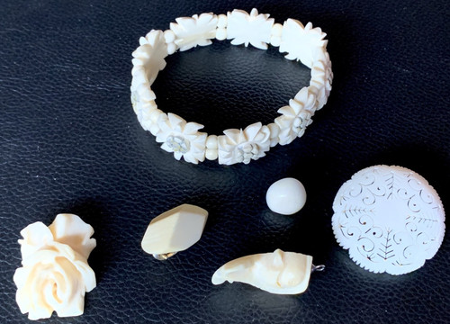 Konvolut antikschmuck aus - antikschmuck, bein