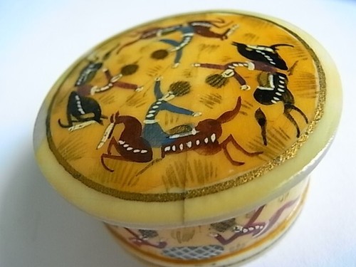 Antik horn kleine pillendose - antik,
